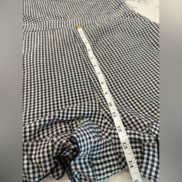 Black and White Gingham Cotton Ruffle Frill Feminine Romper- M - Picture 8 of 12